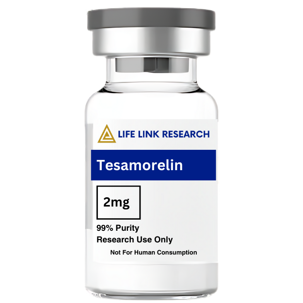 Tesamorelin 2mg peptide vial for metabolic research