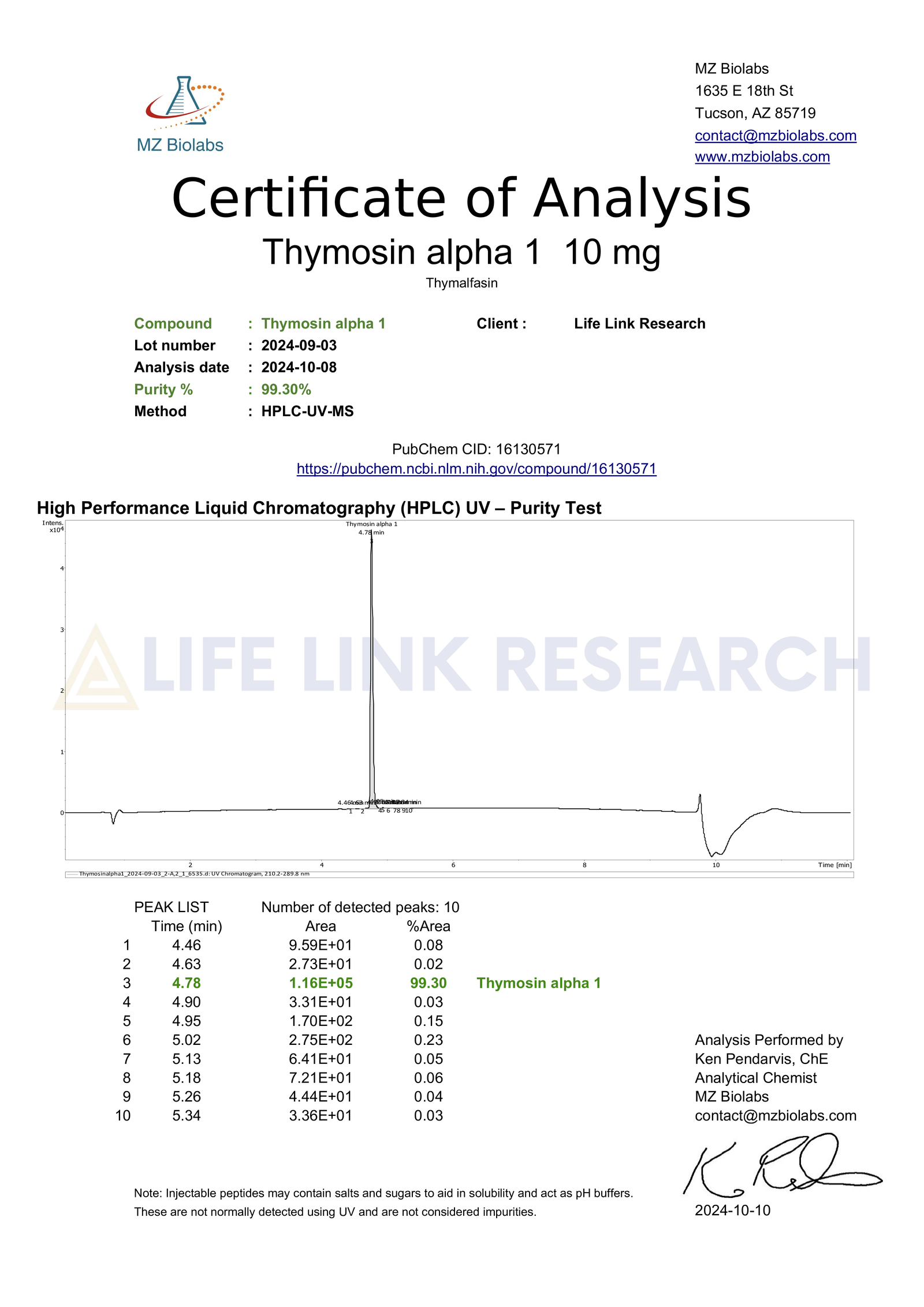 Thymosin Alpha-1 10mg - Image 2
