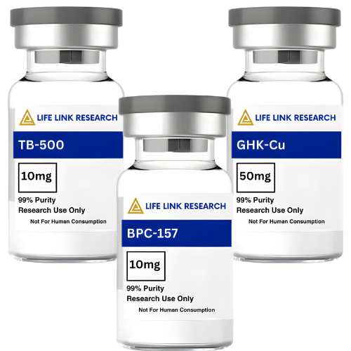 GLOW Kit vials – BPC-157, TB-500, and GHK-Cu peptides